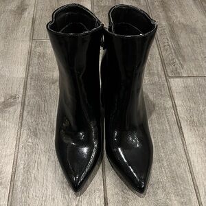 Olivia & Kate Black Patent Leather Ankle Boots size 9